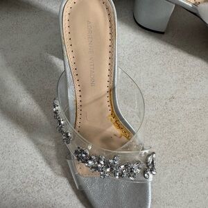 Adrienne Vittadini Silver Embellished Women's Shoes